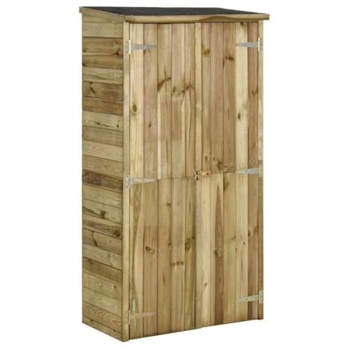 Casetas Jardin Caseta Exterior Jardin, Caseta Herramientas de jardín Madera de Pino 85x48x177 cm para Exterior, Patio, Jardín y Patio Trasero
