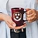 RFSJ INC. Harvard Crimson Ceramic 16oz Sculpted Mug – Officially Licensed Contoured Coffee Cup with Dual-Sided Logo – Matte Finish – Handwash Recommended