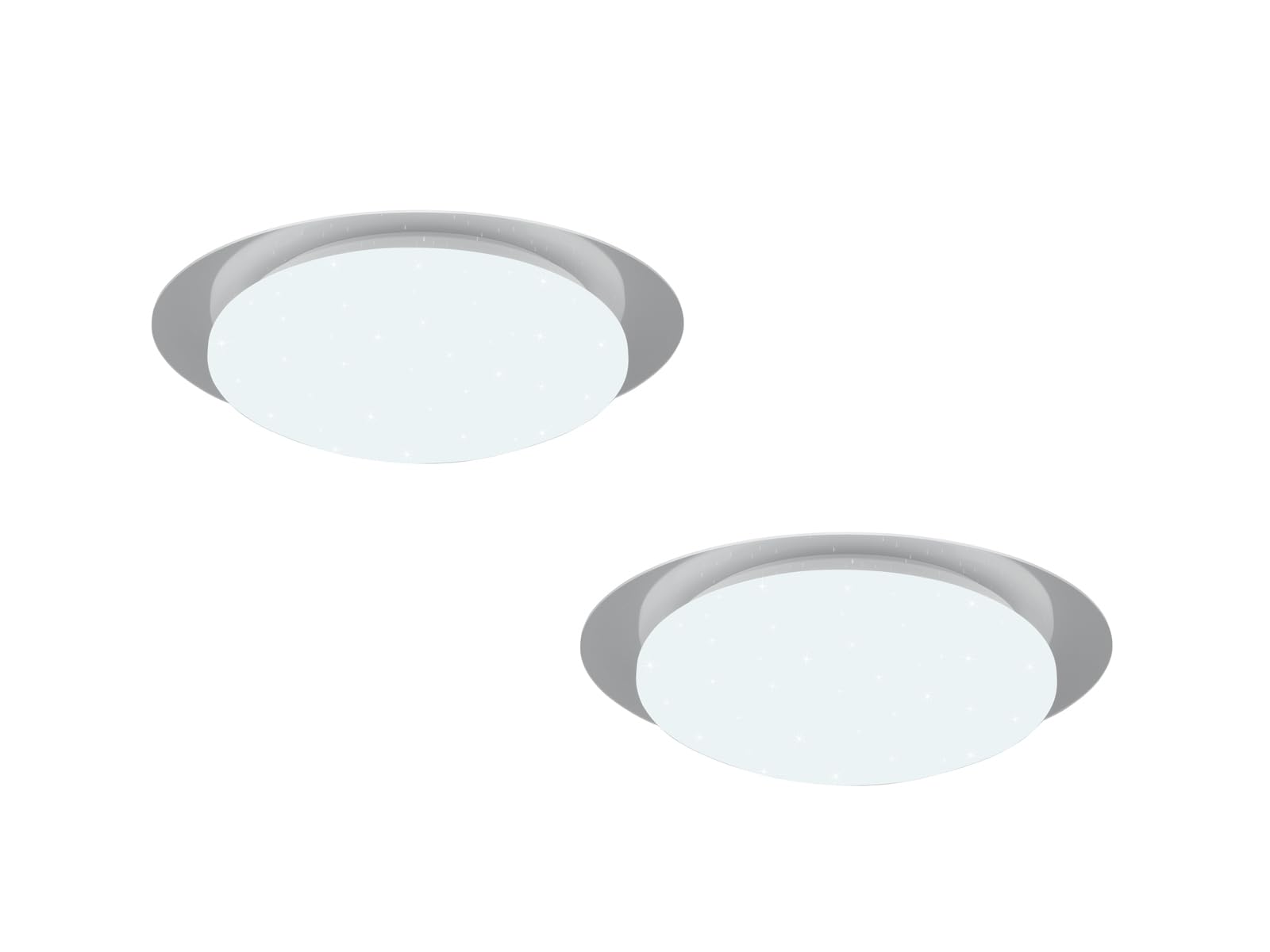 meineWunschleuchte 2er Set Deckenleuchten mit RGB und Fernbedienung, Feuchtraumgeeignet, Ø 35cm