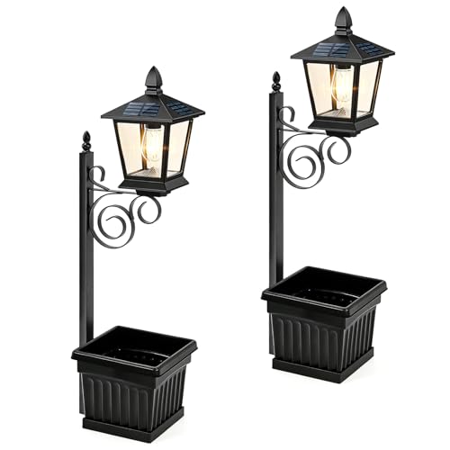 Lampe solaire de jardin en fer forgé avec capteur d'ambiance haut de gamme pour cour