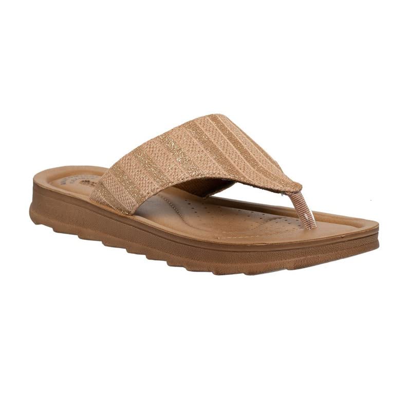 AEROWALK Stylish Fashion Sandal/Slipper for Women | Comfortable| Lightweight | Anti Skid | Casual Office Footwear (DI82_GOLD_37) (B0BVQN1FJB) Amazon Price History, Amazon Price Tracker