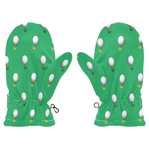 Golf Ball Sports Kids Snow Mittens Toddler Warm Gloves Winter Ski Fleece Mittens Full Fingers S