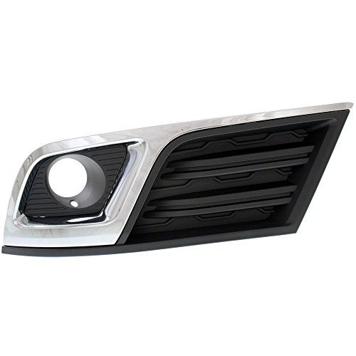 Evan-Fischer Fog Light Trim compatible with Chevy Traverse 13-15 Cover Black W/Chrome Molding W/Fog Lamps LT Model Left Side