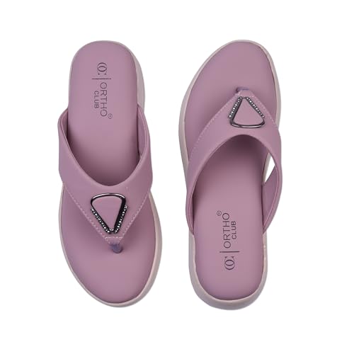Image of ORTHO CLUB Women's Orthopedic Comfort Sandals - Soft Cushion Footbed, Anti-Slip Sole, Stylish Toe-Ring Design - Lightweight Sandals for Women & Girls