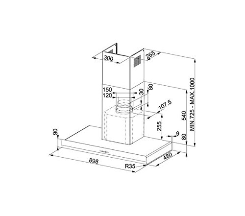 Franke – Campana de pared FTL 905 XS acabado inoxidable satinado de 90 cm
