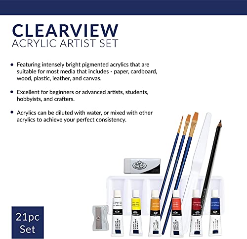 Royal & Langnickel 132656 Essentials Clear View Acrylic Painting Set thumb #2