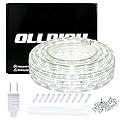 ollrieu 50ft Rope Lights, 360 LED 110V Daylight White 6000K, Waterproof, Indoor/Outdoor, Patio, Flexible, Linkable, Durable