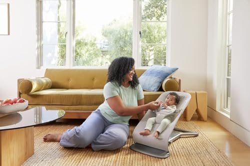 Image of Ergobaby Evolve 3-in-1 Bouncer, Adjustable Multi-Position Baby Bouncer Seat with Newborn Insert, Head-Hip Support, Ergonomic & Lightweight Rocking Chair, Folds Flat for Storage, 2-13 Kgs, 0-2 Years