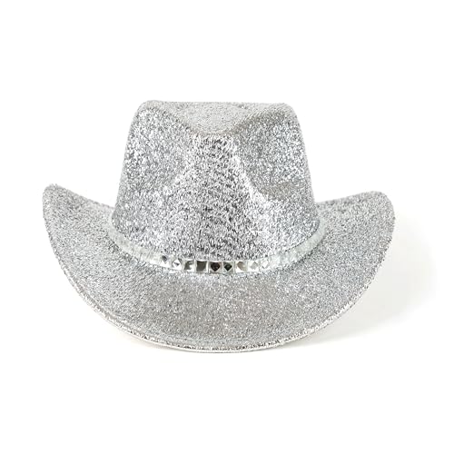 Image of Women Cowboy Hat Western Style Glitter Party Costume Hat