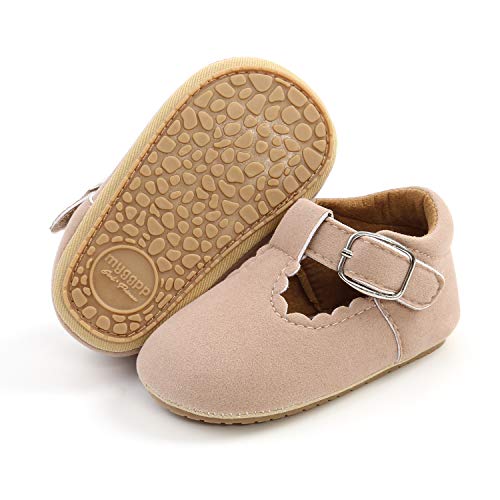 Babsmuly Baby Girls Mary Jane Flats Shoes With Non-Slip Soft Rubber Sole Toddler First Walkers Princess Dress Shoes（A/Beige, 0-6 Months） #TOP29
