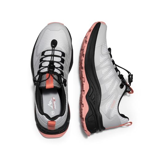 Image of NORTIV 8 Women's Quick Laces Hiking Shoes Lightweight Walking Outdoors Trekking Trails Camping Casual Sneakers