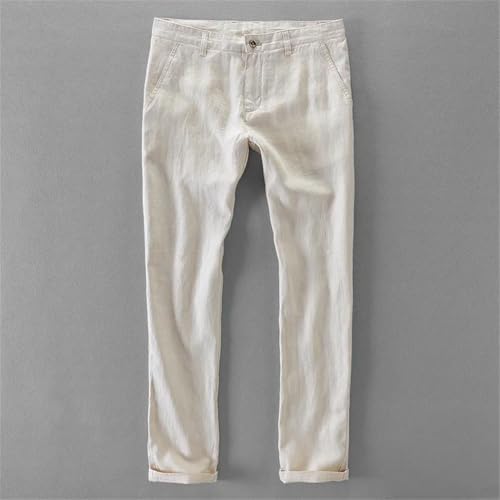 Men’s 100% Quality Solid Linen Casual Pants for Men Long Trousers Business Fashion Pants2