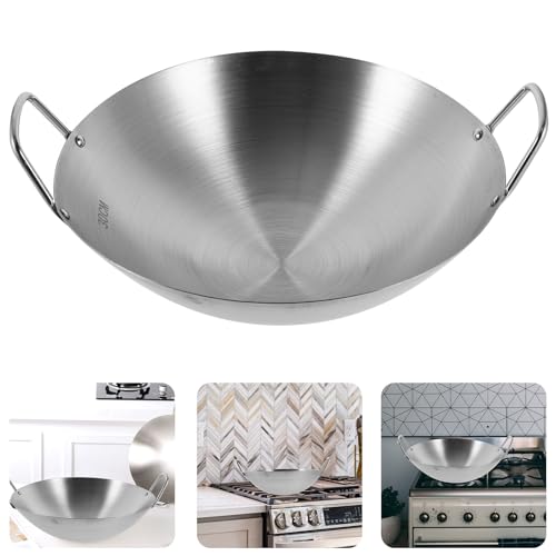 Wok de acero inoxidable con doble asa 30 cm miniatura 3