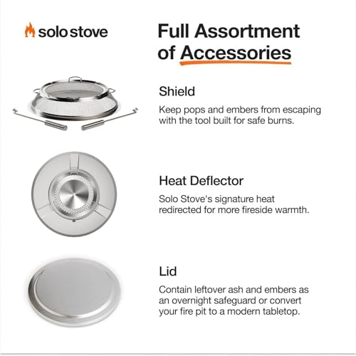 Image of Solo Stove Yukon 27 Inch Smokeless Fire Pit with Removable Ash Pan - Wood Burning Portable Stainless Steel Outdoor Fireplace, Stainless Steel, Ideal for 6 or More People, 38 lbs