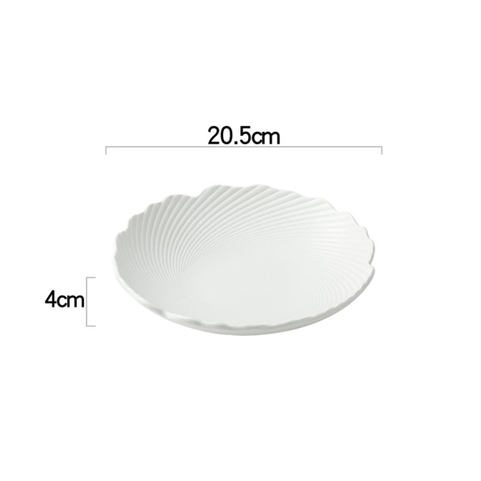 GLigeT Assiettes Plates Assiette à Salade Domestique en céramique, Texture en Relief tridimensionnel, Vaisselle de Haute qualité, Assiette Creuse irrégulière créative Assiettes à Dîner(Blanc,8 inch)