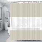 Cortina de Baño 180*180, Antimoho Antibacteriano Cortinas Baño con 12 Ganchos