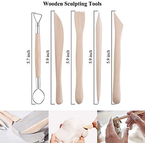 SITAKE Polymer Clay Tools Set, 25 Pcs Ceramic Clay Modeling Sculpting Carving Tools for Rock Painting, Cake Fondant Decoration, Pottery, Ceramics Artwork & Holiday Crafts 4