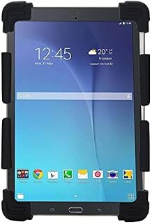 Universal Adjustable Extendable Shockproof Stand Silicone Case Cover For 9.8inch 10.1inch 11inch 12inch Tablets PC ipad Samsung Chuwi Tablet (Black)