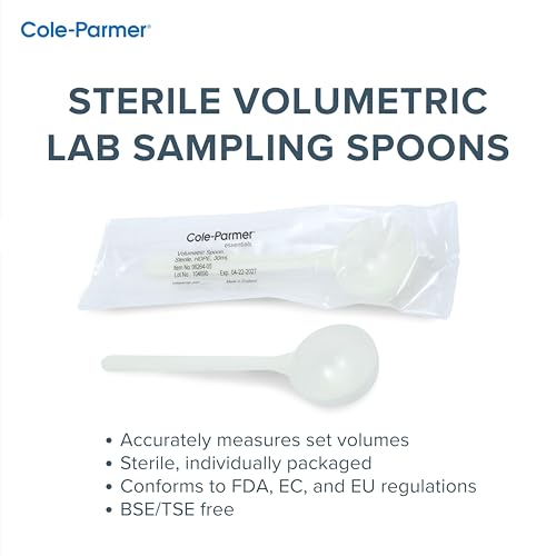Cucharas de muestreo volumétricas de laboratorio Cole-Parmer de 2.5 ml, HDPE estéril 6