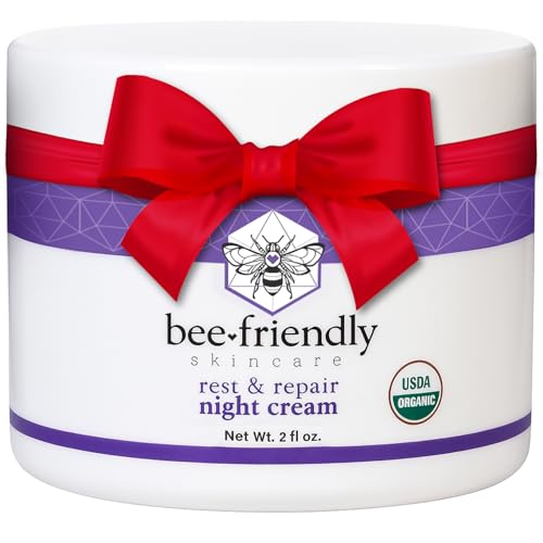BeeFriendly Organic Night Cream, USDA Certified Organic, Deep Hydrating & Moisturizing Night Time...