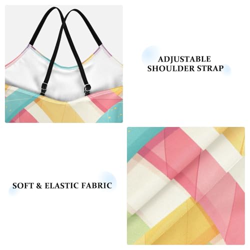 KLL Colorful Stripes Toddler Girls 1-Piece Swimsuit Beach Swimming Suits Adjustable Shoulder Strap Quick Dry3