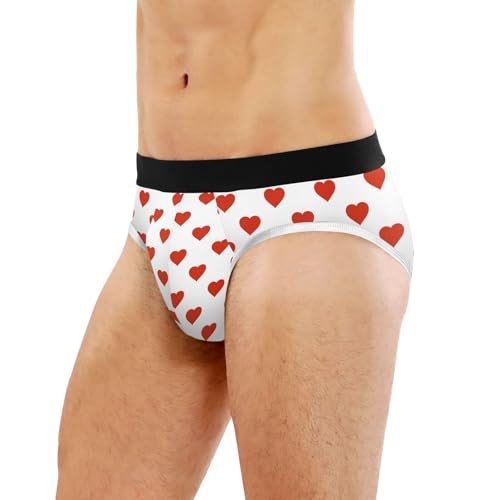 Classic Men's Briefs Underwear Red Hearts Valentines Day Breathable and Soft Comfort Triangle Underwear Men S-3XL4