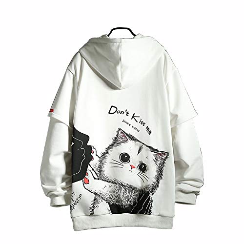 Photo de Hoodies Lovers Sweatshirt Cat Pattern Unisex Pullover with Cashmere Cold Protection Boy & Girl Thicken Sweatshirt Autumn Winter Oversized Long Sleeve Fashion Personalised Keep Warm Men's Coat M-5XL