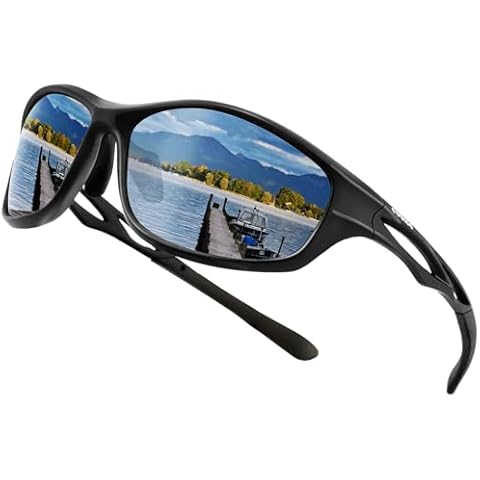 COOLOO Sports Cycling Polarized Sunglasses Men Women UV Protection Goggles Fishing Running Outdoor Trendy Sun Glasses(Black Frame Grey Lens) Cover