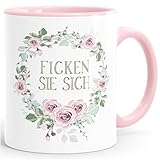 MoonWorks Taza de café con texto personalizable personalizable con palabras de maldición, insulto, ironía, sarcasmo, regalo divertido, taza de oficina, color rosa, 325 ml