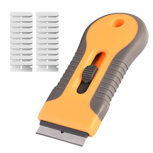 KYLOS Rasqueta Vitrocerámica Profesional 20 Cuchilla Rascador Vitroceramica Para Limpieza, Rascador De Horno No Rasca Para Rascar La Estufa, Integradas Para El Raspador De Cristal,Rasqueta Vitrocerami