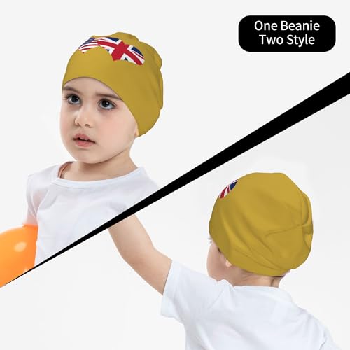 American Flag and British Flag Children Hip Hop Knitted Hat Kids Elastic Leisure Knit Cap Warm Sleep Beanies Black4