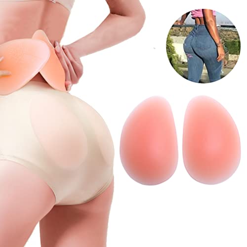 AFLIFLI 1 Pair Silicone Butt Lift Pads, Removable Buttock Enhancer Inserts Silicone Padded Panties for Women Push Up Panties Peach