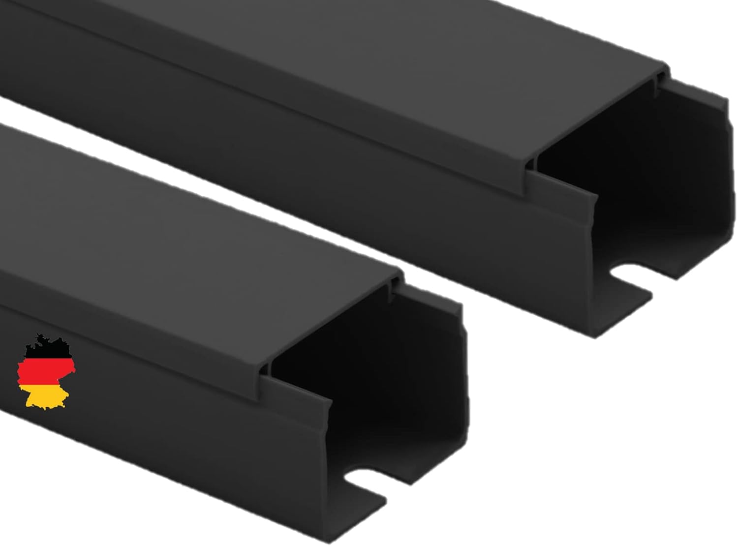 KOMIB - Canaleta para cables - Varios tamaños - color negro - atornillable (con orificio de montaje en el suelo) - cada barra de 2 m (10 x 2 m = 20 m, 40 x 30 mm)