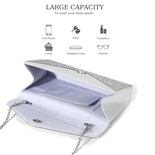 Image of Rhinestone Clutch Purse for Women, Sparkly Evening Handbag