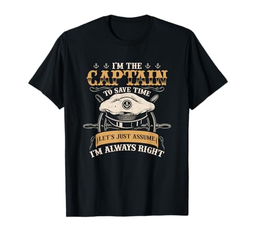Camisa de capitán de barco vintage para hombre, regalo divertido para amantes del barco Camiseta