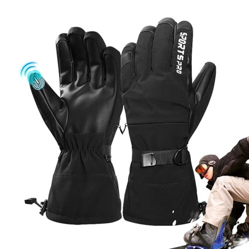 Samuliy Guantes de invierno | Guantes impermeables para clima frío | Guantes de snowboard antideslizantes para pantalla táctil, guantes cálidos de invierno para clima frío, se adaptan a hombres
