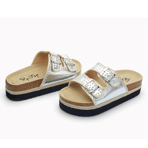 Image of PepStep Slide Sandals for Women with Soft Cork Footbed and Strap, Ladies Fashion Platform Slide Sandals Comfortable Slip On Style