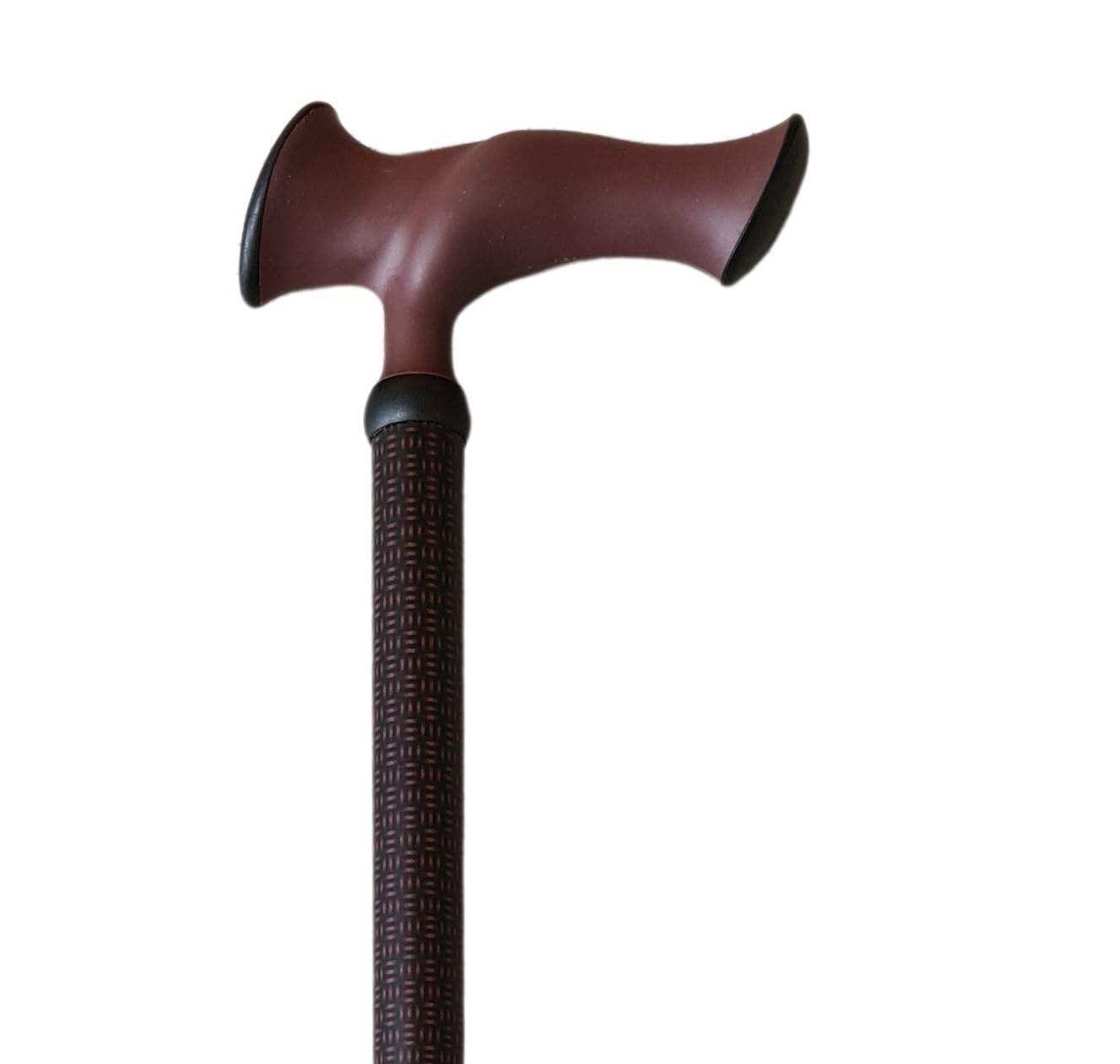 Stock-Fachmann® Bastón de altura ajustable ergonómico Super Soft Escort Marron 10 posiciones de altura regulable de 76 – 98 cm, peso tara: 400 g, soporta hasta 100 kg, más seguridad al caminar