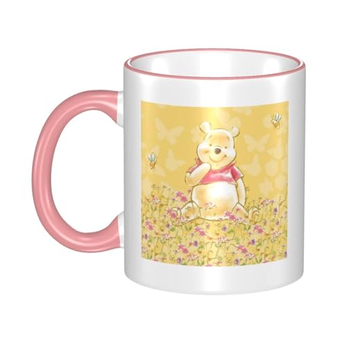 くまのプーさん マグカップ 保温・保冷 電子レンジ対応 コーヒーカップ 陶器 セラミック 耐高温 軽量 個性人気 誕生日プレゼント大容量 Pink