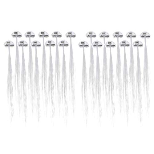 20 LED cheveux clip lumière clignotante barrettes cheveux clip lumière clignotante pour bar danse Noël anniversaire - Blanc