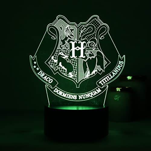 Luminária LED 3D decorativa, Harry Potter (Casas Hogwarts)
