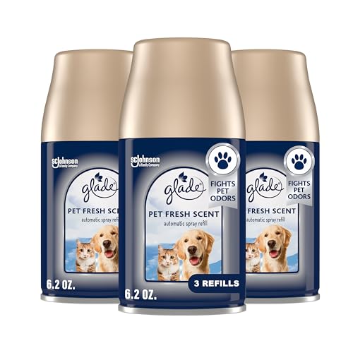 Glade Automatic Spray Refill Pet Fresh Scent Scented Air Freshener for Home and Bathroom 6.2 Oz 3 Count