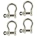 US Cargo Control 1/4 Inch Stainless Steel Type 316 Screw Pin Anchor Shackles in a 4 Pack - Each with a 0.44 Ton Capacity