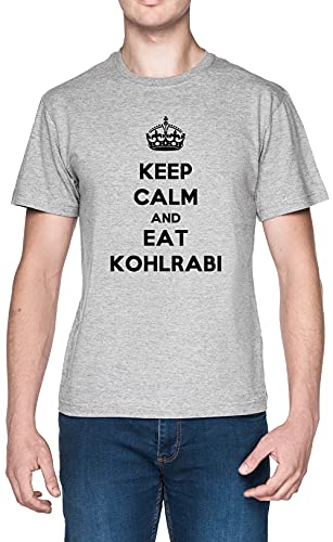 Keep Calm and Eat Kohlrabi Grau Herren T-Shirt Größe XS Grey Men's Tee Size XS