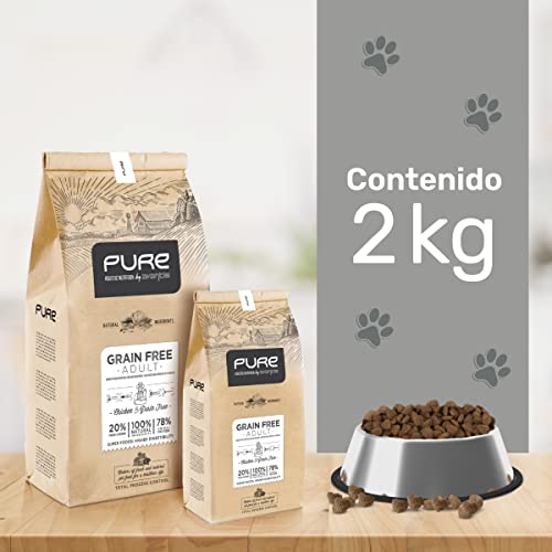 Avantis Pet Pure Grain Free Adult – Futter für Erwachsene Hunde Aller Rassen – 2 kg – 100% vollständiges und ausgewogenes Futter – mit Huhn und Getreide für Hunde mit Intoleranz und Allergie