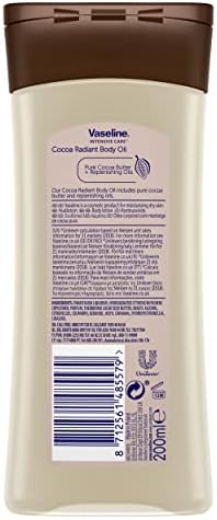 Vaseline Intensive Care Cocoa Radiant 100% natural cocoa butter Body Oil for dry skin 200 ml
