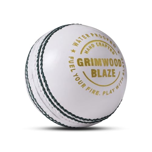 Image of Leather Ball for Cricket | Handcrafted Waterproof Design | Durable Seam & Premium Cork Ball | Match Ready Cricket Ball for Test, ODI, T20 & Practice Games (Blaze Leather Ball - White)