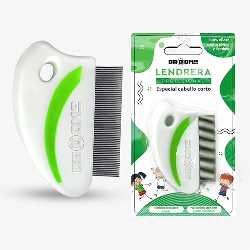 DADOMO Liendrera Profesional Con Púas Cortas Para Cabello Corto y Grueso, Peine Para Piojos de Fácil Limpieza Con Guía Digital