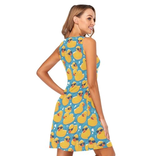 Image of ALAZA Women's Summer Dress Sun Dress Sleeveless with Pockets