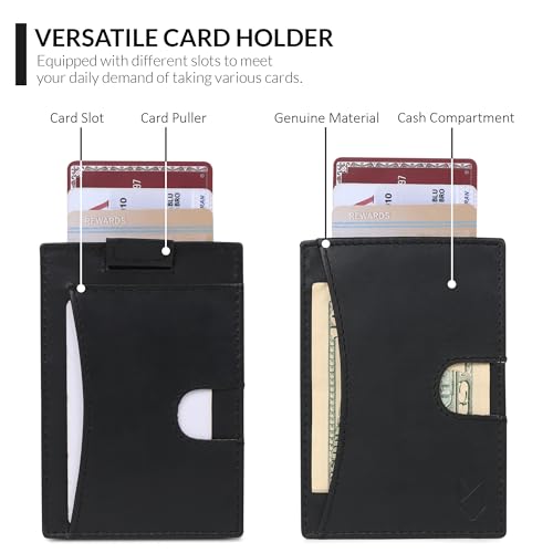 FOXHACKLE Credit Card Holder Slim Minimalist Front Pocket Leather Wallets for Men Small Thin Card Case Wallet3